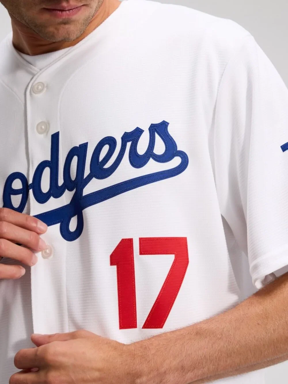 NWT NIKE Shohei Ohtani Dodgers Men's L White Home Jersey Stitched #17 - Picture 3 of 7